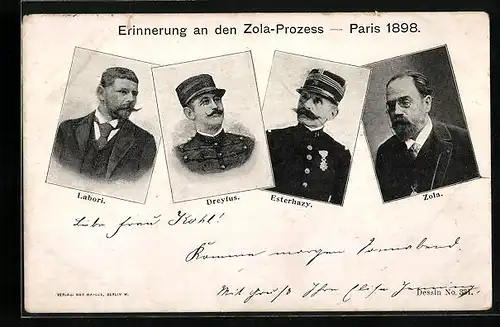 AK Erinnerung an den Zola-Prozess, Paris 1898, Affaire Dreyfus, Synagoge