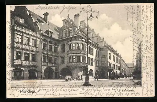 AK München, Strassenpartie am Hofbräuhaus