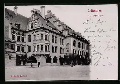 AK München, Hofbräuhaus mit Strasse