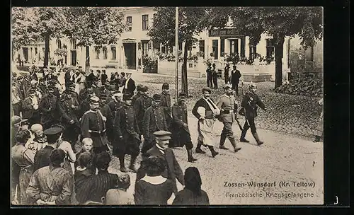 AK Zossen-Wünsdorf, Zurschaustellung französischer Kriegsgefangener