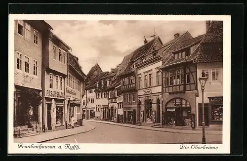 AK Frankenhausen /Kyffh., Strassenpartie in der Oberkräme