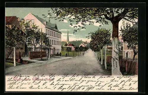 AK Grossbothen, Strassenpartie mit Gasthof zu Grossbothen