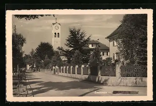 AK Lustenau, Strassenpartie mit Kirche