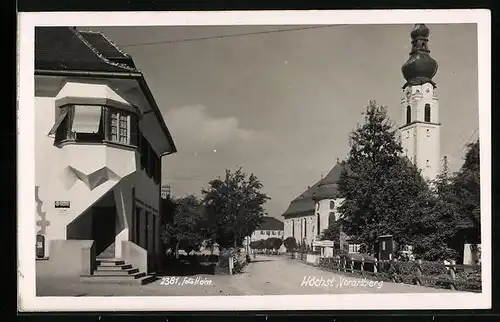 AK Höchst, Strassenpartie mit Kirche