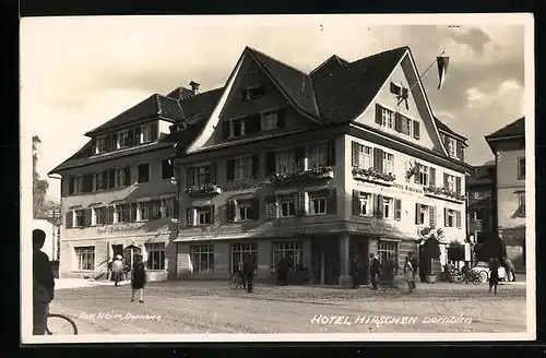 AK Dornbirn, Ortsansicht mit Hotel Hirschen