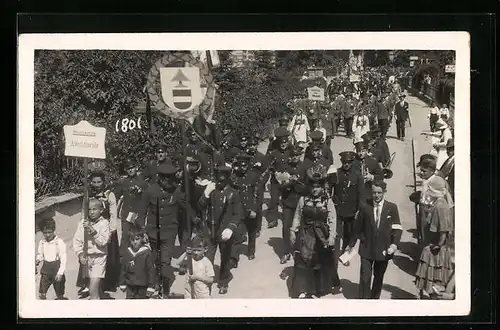 Foto-AK Alberschwende, Musikverein, Kapelle mit Instrumenten