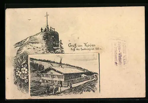 Lithographie Rietensberg, Berggasthof am Koyen