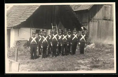 Foto-AK Hörbranz, Frohnleichnamsschützen in Uniform