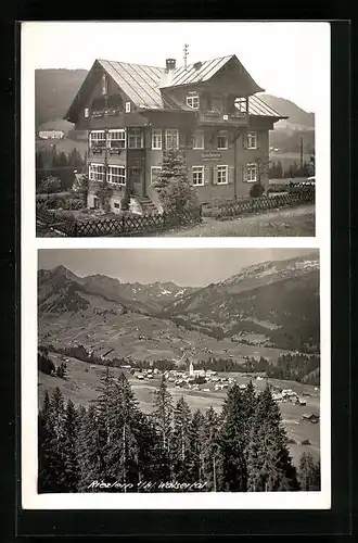 AK Riezlern /Kl. Walsertal, Hotel Haus Hermine, Gesamtansicht aus weiter Ferne