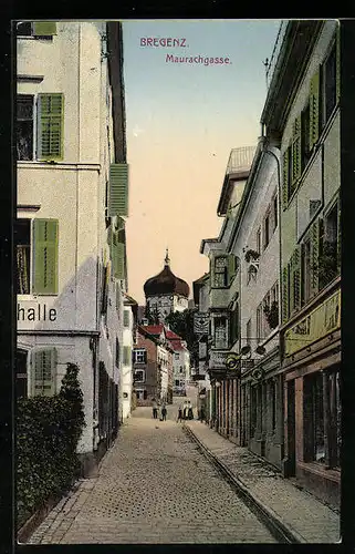 AK Bregenz, Strassenpartie in der Maurachgasse
