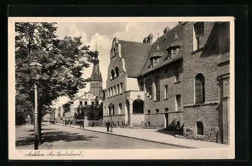 AK Anklam, Partie am Landratsamt mit Blick zur Kirche