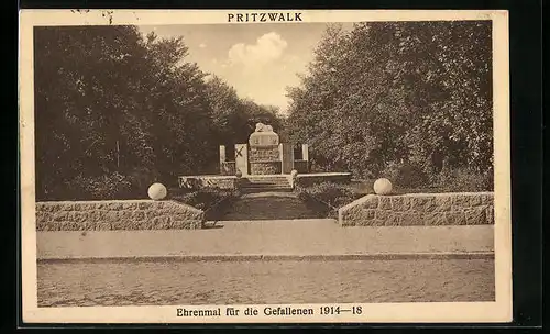 AK Pritzwalk, Ehrenmal für die Gefallenen 1914-18