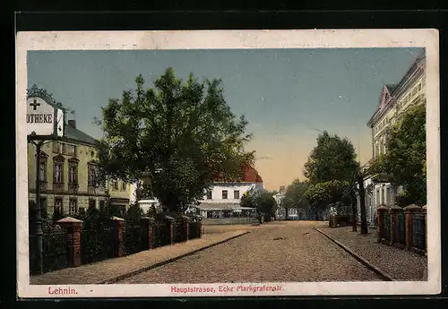 AK Lehnin, Hauptstrasse Ecke Markgrafenstrasse
