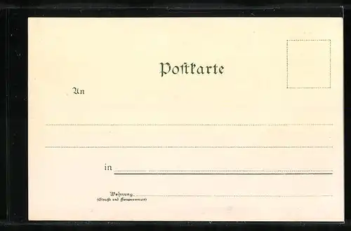 Lithographie Auerbach, Panoramablick auf den Ort, Bunter Strauss Wiesenblumen