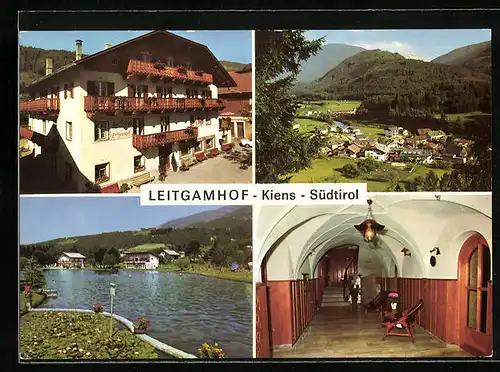 AK Kiens /Pustertal, Hotel-Pension Leitgamhof, Ortsansicht aus der Vogelschau