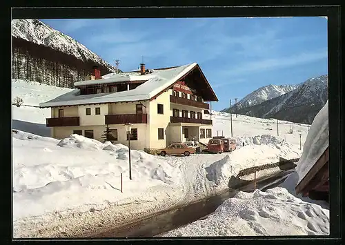 AK Vernagt, Gasthof-Albergo Edelweiss im Winter