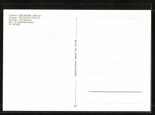 AK Vernagt, Gasthof-Albergo Edelweiss
