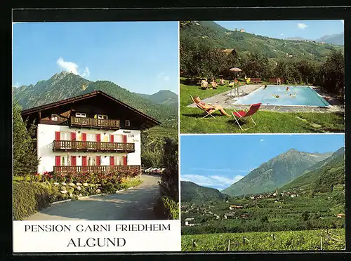 AK Algund bei Meran, Hotel-Pension Garni Friedheim, Dorf 72
