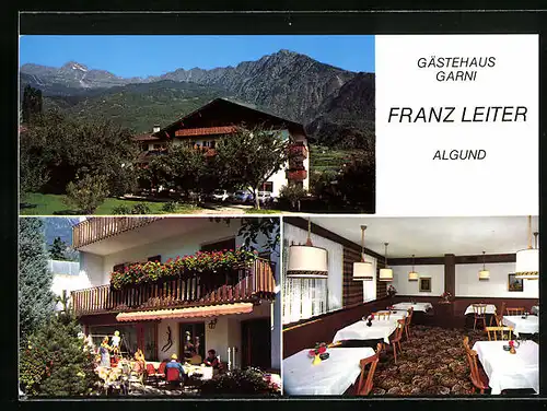 AK Algund bei Meran, Hotel und Gästehaus Garni Franz Leiter, Steinachstrasse 8