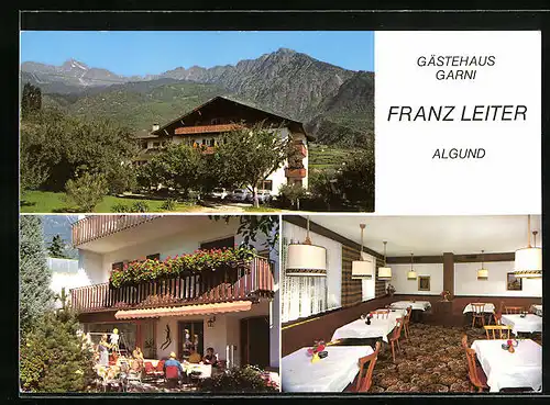 AK Algund bei Meran, Hotel und Gästehaus Garni Franz Leiter, Steinachstrasse 8