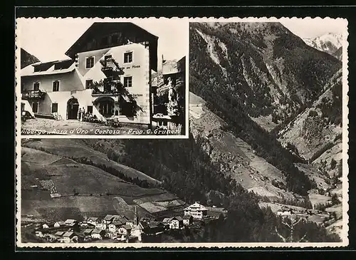 AK Karthaus im Schnalstal, Ortsansicht, Hotel goldene Rose