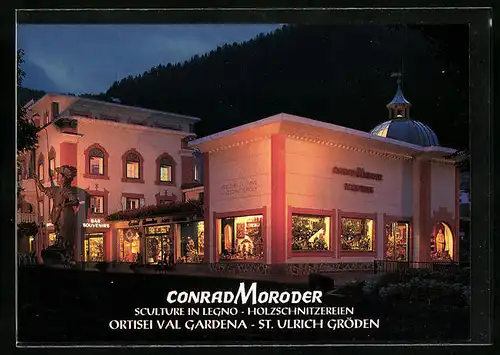AK Ortisei, Holzschnitzereien Conrad Moroder, Via Rezia 198