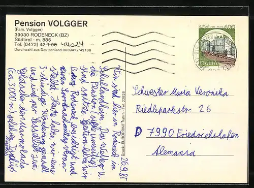 AK Rodeneck, Hotel-Pension Volgger