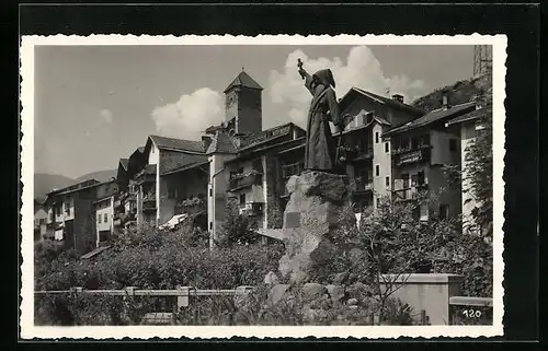 AK Chiusa, Ortspartie mit Haspinger-Denkmal