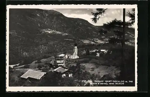 AK St. Oswald, Ortsansicht mit Kirche