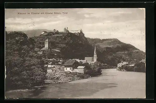 AK Klausen, Ortsansicht mit Kloster Säben