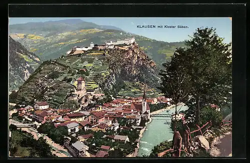 AK Klausen, Ortsansicht mit Kloster Säben