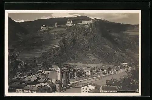 AK Chiusa, Ortsansicht mit Kloster Säben