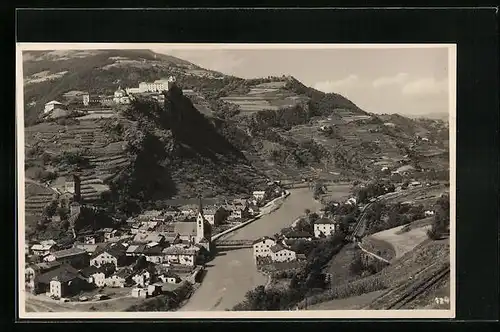 AK Klausen, Ortsansicht und Flusspartie aus der Vogelschau