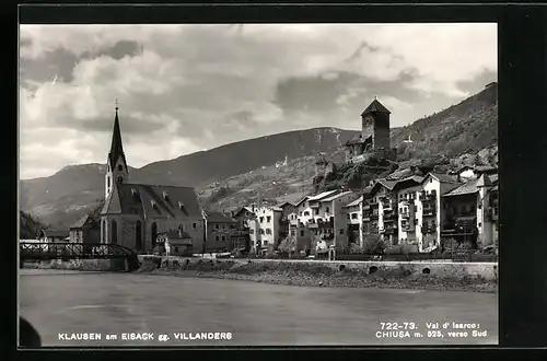 AK Klausen, Flusspartie, Blick zur Kirche