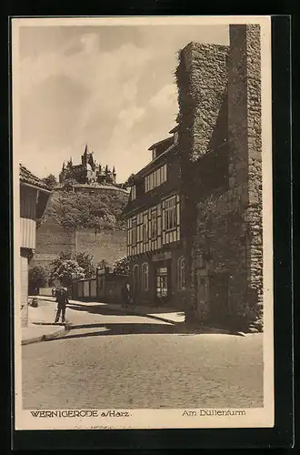 AK Wernigerode /Harz, Partie Am Düllenturm