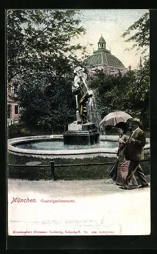 AK München, Gasteigerbrunnen
