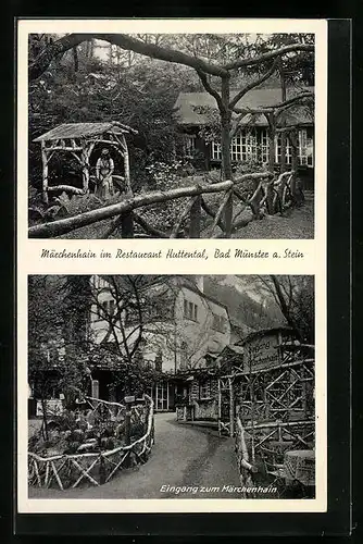 AK Bad Münster am Stein, Märchenhain im Restaurant Huttental, Eingang zum Märchenhain