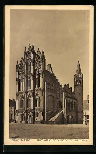 AK Tangermünde, Rathaus mit Turm