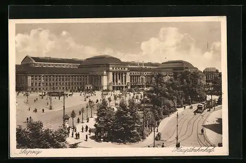 AK Leipzig, Blick zum Hauptbahnhof