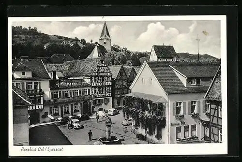 AK Bad Orb / Spessart, Ortspartie aus der Vogelschau