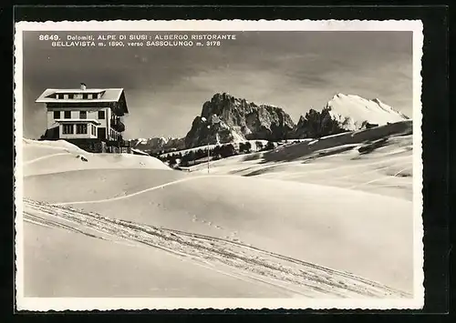 AK Alpe di Siusi, Albergo Ristorante Bellavista verso Sassolungo