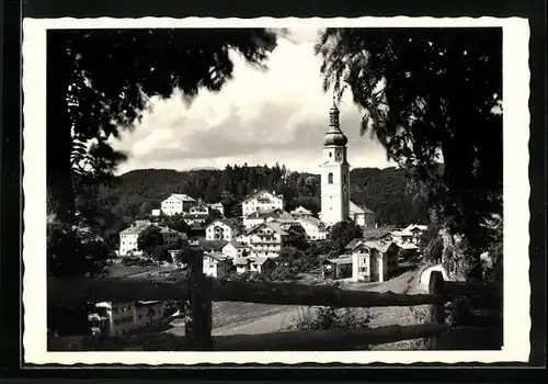 AK Kastelruth, Ortsansicht mit Kirche