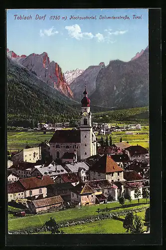 AK Toblach, Blick zur Kirche