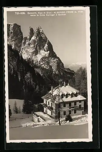 AK Alpe di Siusi, Albergo Fromm verso le Cime Euringer e Santner