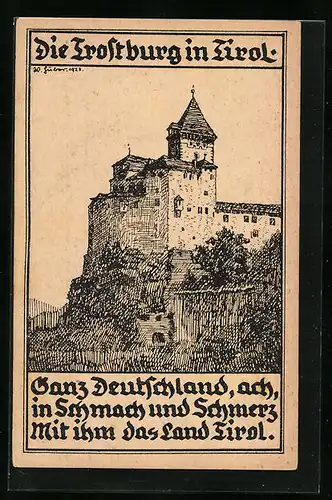 AK Waidbruck, Blick zur Trostburg
