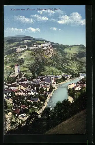 AK Klausen, Ortsansicht mit Kloster Säben