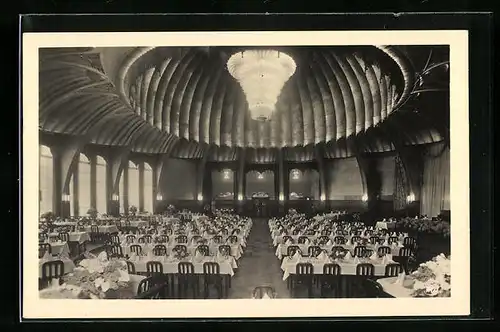 AK Düsseldorf, Restaurant Rheinterrasse, Festsaal