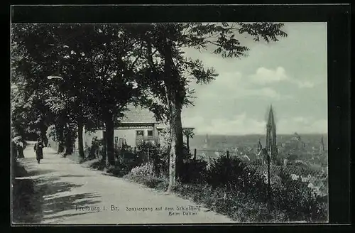 AK Freiburg i. Br., Spaziergang auf dem Schlossberg, Beim Dattler