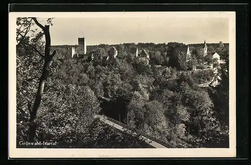 AK Grünwald /Isartal, Ortsansicht aus der Vogelschau