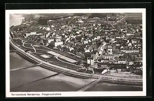 AK Norderney, Inselansicht, Fliegeraufnahme